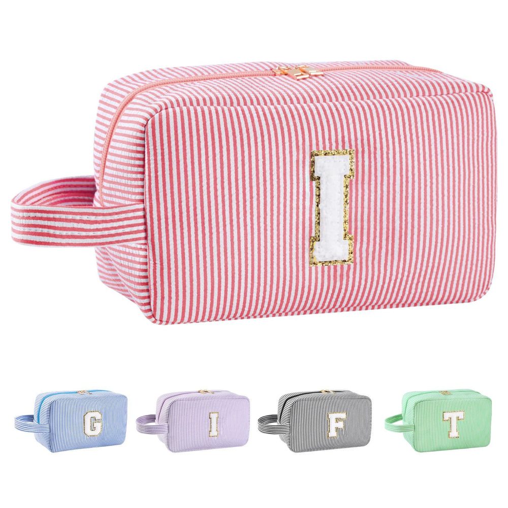 Personalized Initial Makeup Bag A-z, Travel Toiletry Bag Preppy Make Up Bags🦁